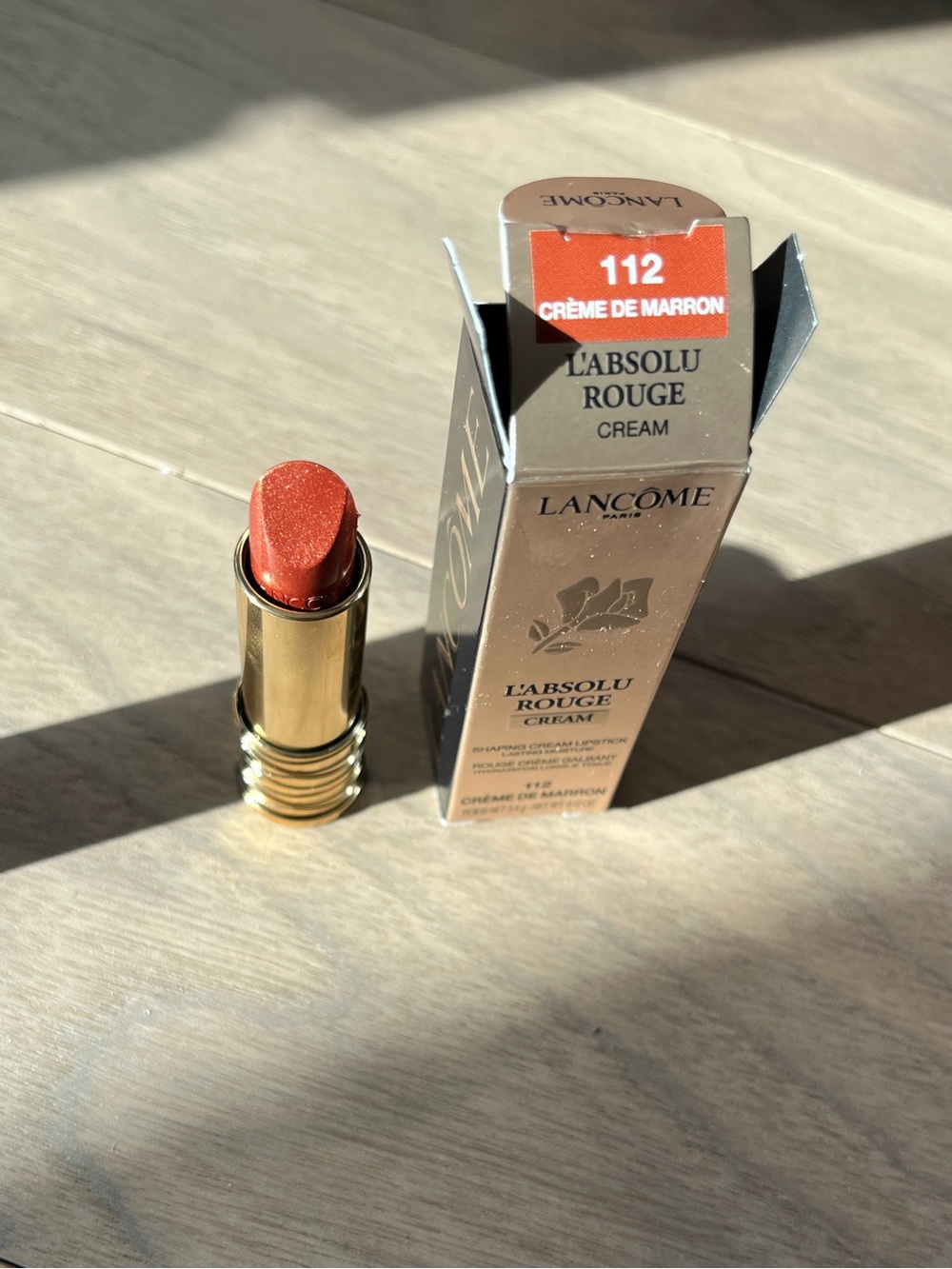 NWT Lancome L’Absolu Rouge 112 Crème de Marron Golden Brown Lipstick - Picture 2 of 4